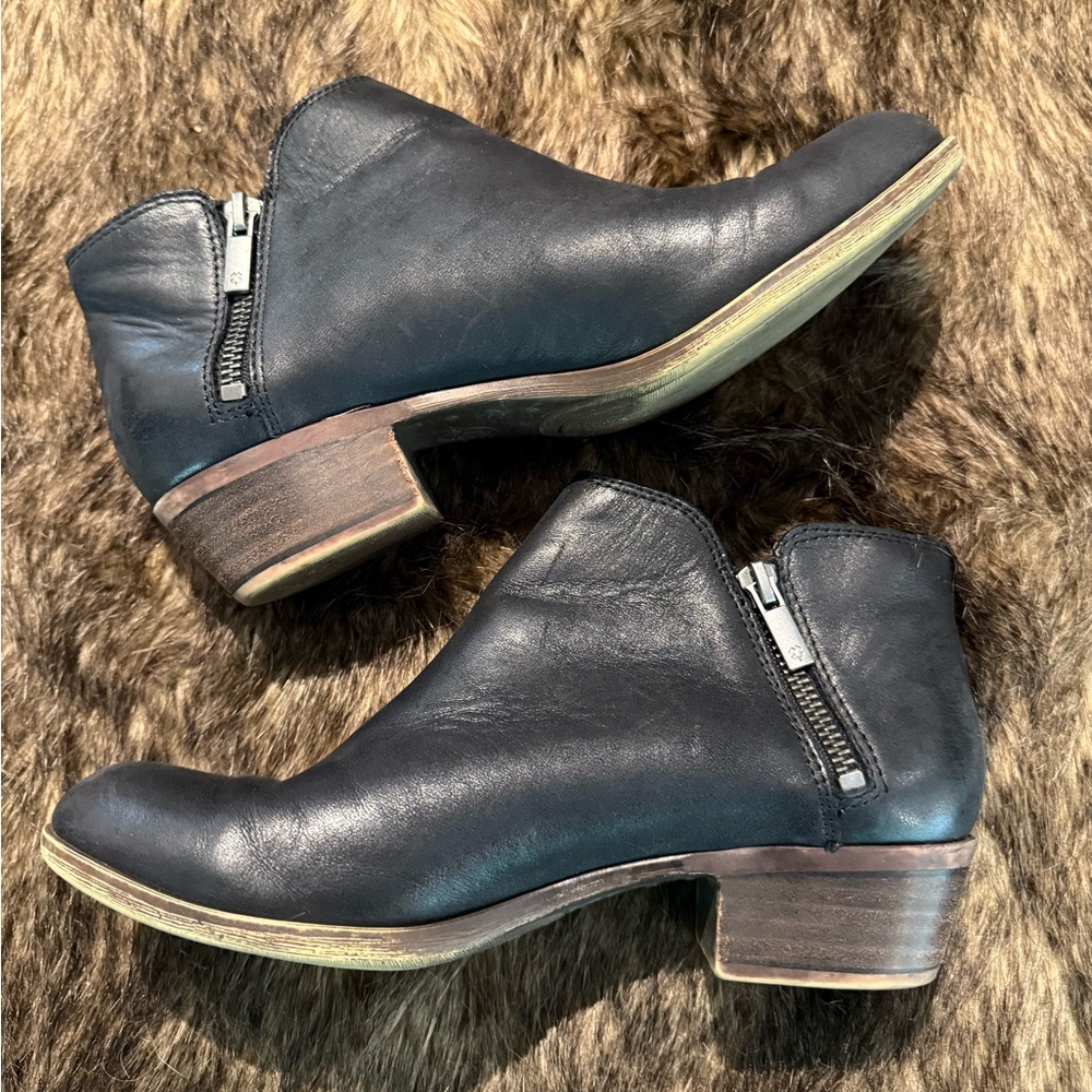 Lucky brand Black Leather Ankle Boots
